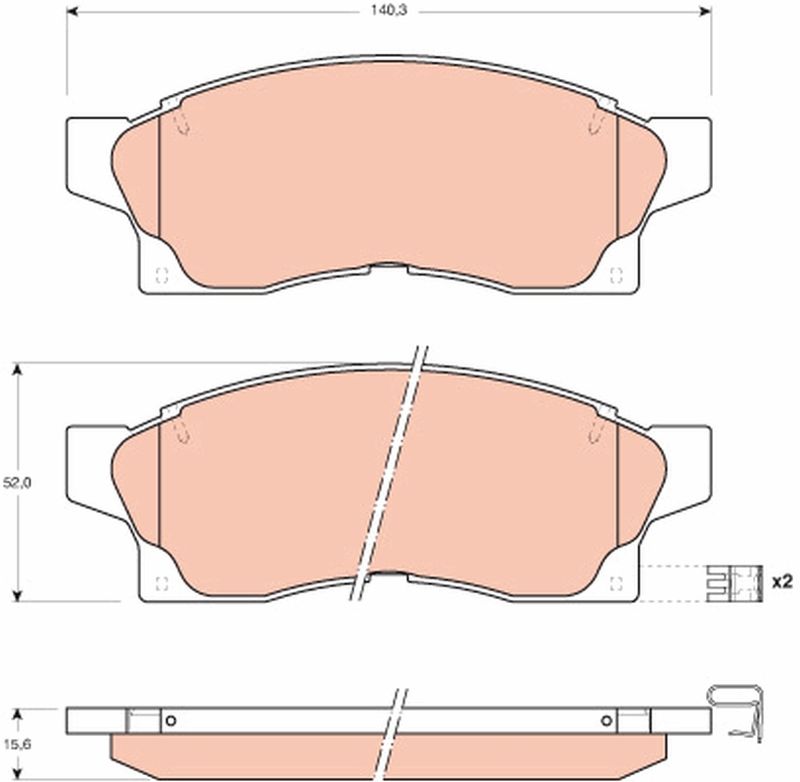 Brake Pad Set, disc brake TRW GDB877