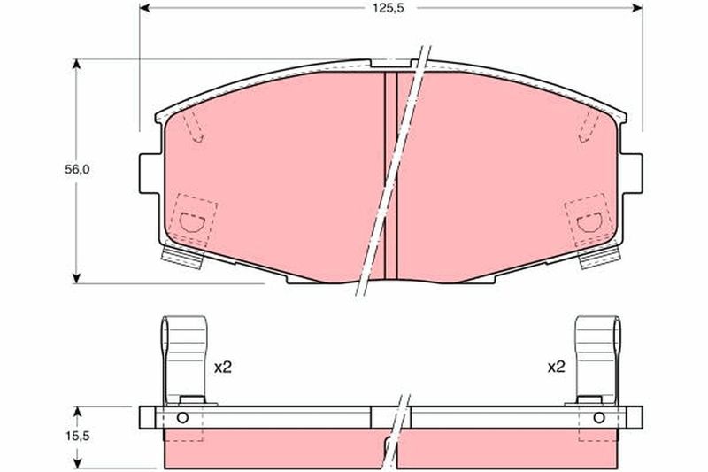 Комплект гальмівних накладок, дискове гальмо TRW GDB880