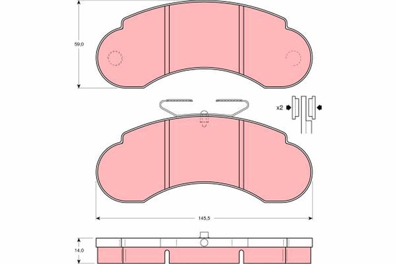 Brake Pad Set, disc brake TRW GDB950