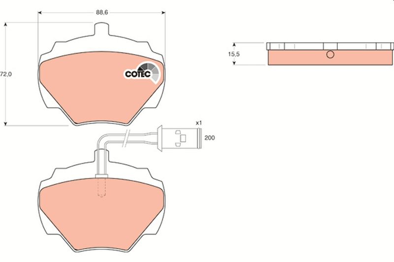 Brake Pad Set, disc brake TRW GDB976