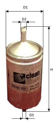 Фільтр палива CLEAN FILTERS MBNA 950