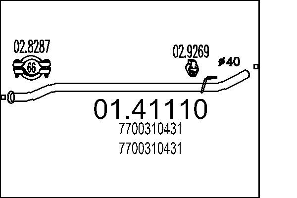 Вихлопна труба MTS 01.41110