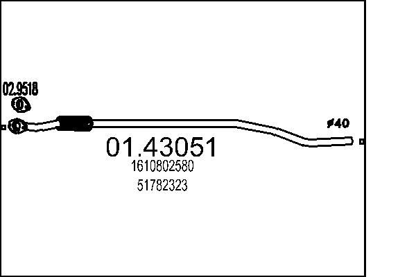 Вихлопна труба MTS 01.43051