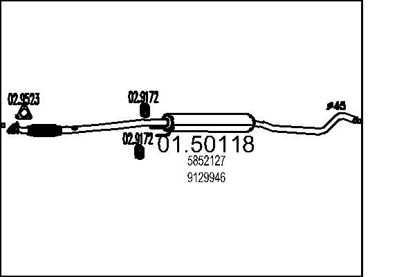 Centre Muffler MTS 01.50118