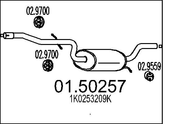 Проміжний глушник MTS 01.50257