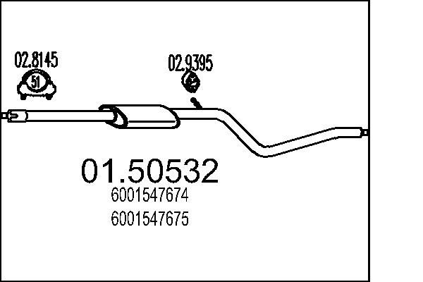 Проміжний глушник MTS 01.50532