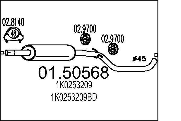 Проміжний глушник MTS 01.50568