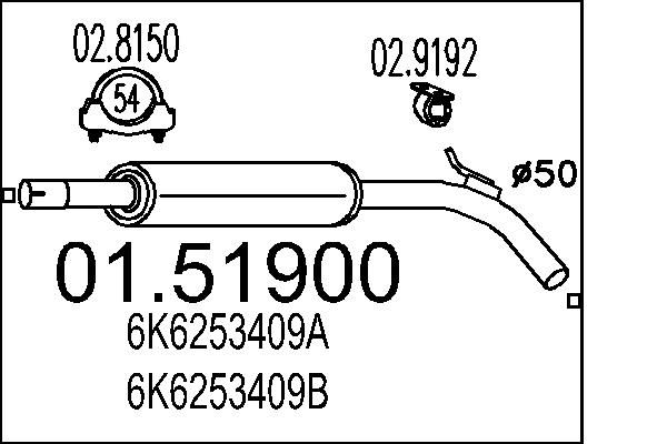 Centre Muffler MTS 01.51900