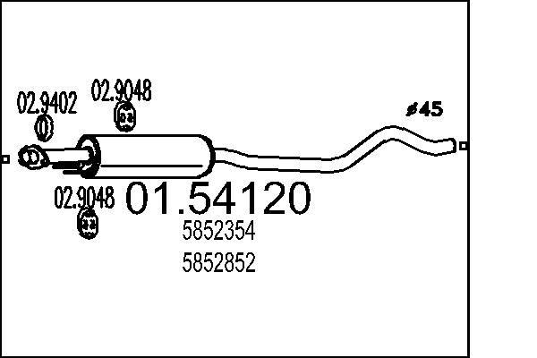 Проміжний глушник MTS 01.54120