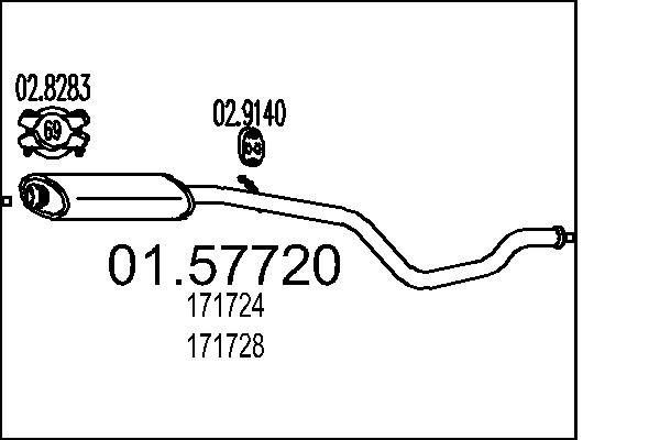 Проміжний глушник MTS 01.57720