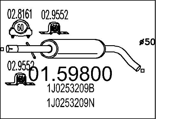 Проміжний глушник MTS 01.59800