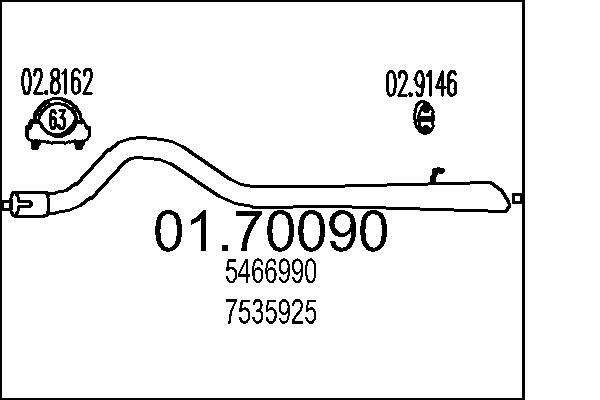 Вихлопна труба MTS 01.70090