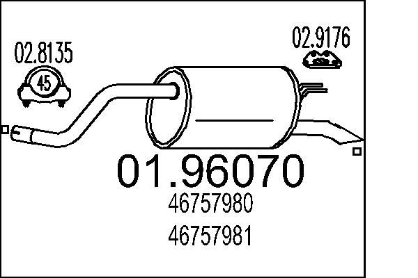 Rear Muffler MTS 01.96070