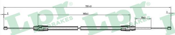 Cable Pull, parking brake LPR C0013B