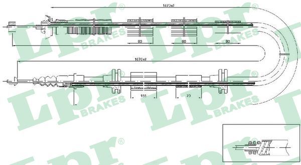 Cable Pull, parking brake LPR C0206B