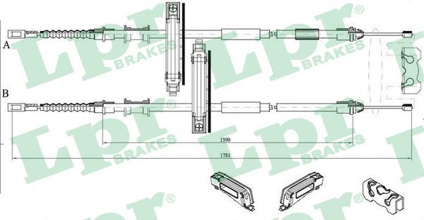 Cable Pull, parking brake LPR C0226B