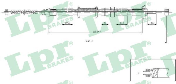 Cable Pull, parking brake LPR C0518B
