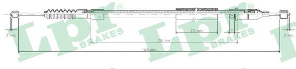 Cable Pull, parking brake LPR C0555B