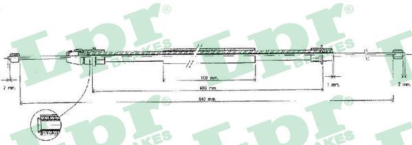Cable Pull, parking brake LPR C0630B