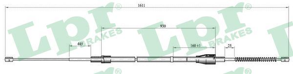 Cable Pull, parking brake LPR C0809B