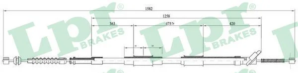 Trosas, stovėjimo stabdys LPR C0874B
