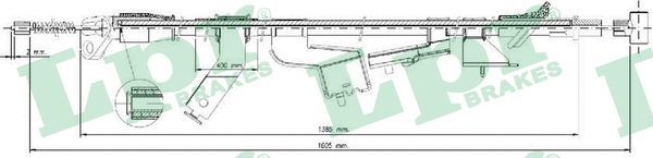 Cable Pull, parking brake LPR C1696B