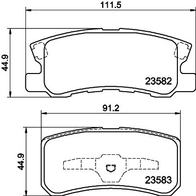 Brake Pad Set, disc brake HELLA 8DB 355 009-691