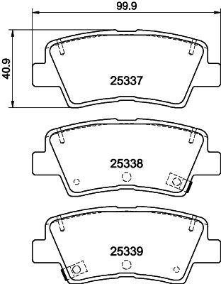 Комплект гальмівних накладок, дискове гальмо HELLA 8DB 355 044-731