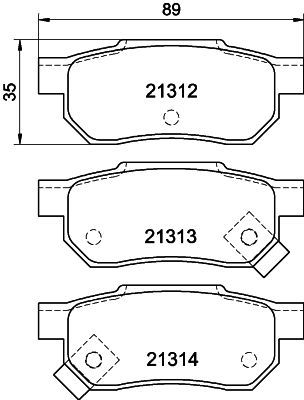 Brake Pad Set, disc brake HELLA 8DB 355 005-731