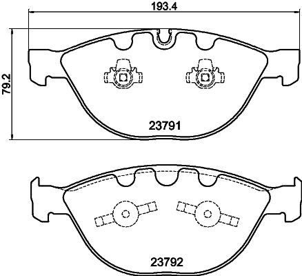 Комплект гальмівних накладок, дискове гальмо HELLA 8DB 355 006-551