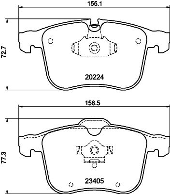 Комплект гальмівних накладок, дискове гальмо HELLA 8DB 355 006-561