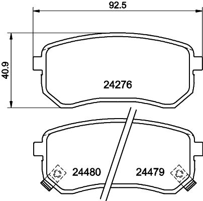 Brake Pad Set, disc brake HELLA 8DB 355 006-581