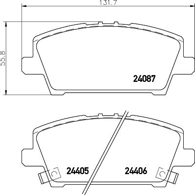 Комплект гальмівних накладок, дискове гальмо HELLA 8DB 355 006-911