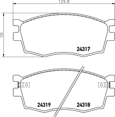 Комплект гальмівних накладок, дискове гальмо HELLA 8DB 355 006-951