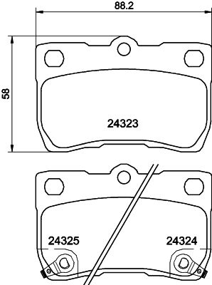 Комплект гальмівних накладок, дискове гальмо HELLA 8DB 355 006-971