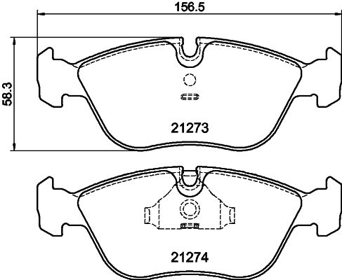 Brake Pad Set, disc brake HELLA 8DB 355 007-721