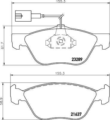 Комплект гальмівних накладок, дискове гальмо HELLA 8DB 355 007-931