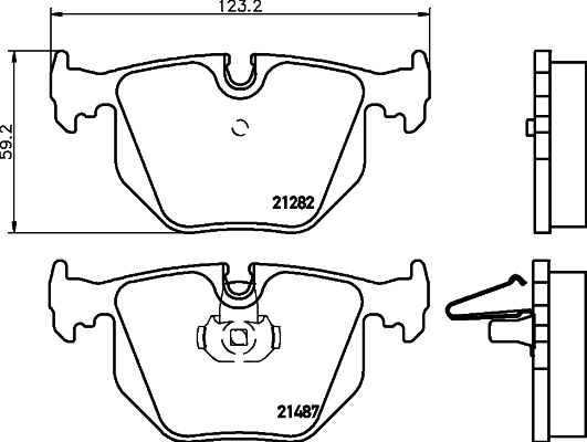 Комплект гальмівних накладок, дискове гальмо HELLA 8DB 355 008-091