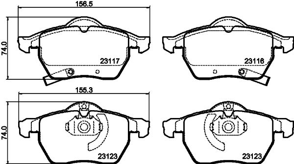 Brake Pad Set, disc brake HELLA 8DB 355 008-141