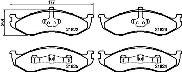 Комплект гальмівних накладок, дискове гальмо HELLA 8DB 355 008-231