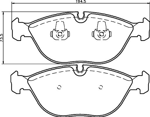 Комплект гальмівних накладок, дискове гальмо HELLA 8DB 355 008-261