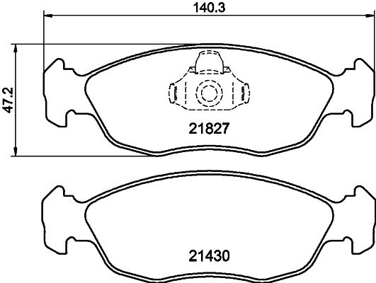 Stabdžių trinkelių rinkinys, diskinis stabdys HELLA 8DB 355 008-291