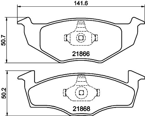 Комплект гальмівних накладок, дискове гальмо HELLA 8DB 355 008-351