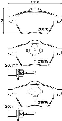 Комплект гальмівних накладок, дискове гальмо HELLA 8DB 355 008-411