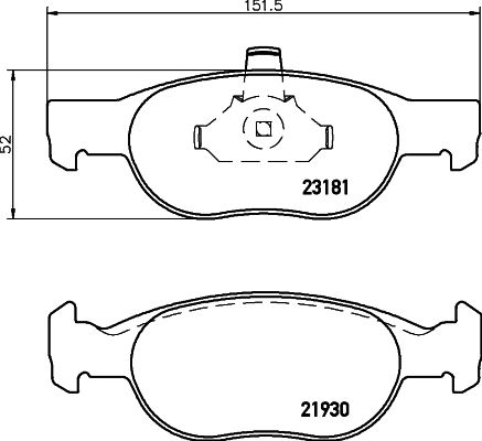 Комплект гальмівних накладок, дискове гальмо HELLA 8DB 355 008-431