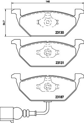 Комплект гальмівних накладок, дискове гальмо HELLA 8DB 355 008-551