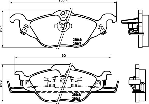 Комплект гальмівних накладок, дискове гальмо HELLA 8DB 355 008-571