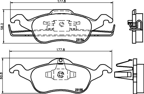 Комплект гальмівних накладок, дискове гальмо HELLA 8DB 355 008-621