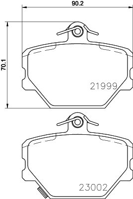 Комплект гальмівних накладок, дискове гальмо HELLA 8DB 355 008-721