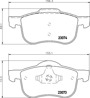 Brake Pad Set, disc brake HELLA 8DB 355 008-851